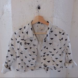 White Cropped Jean Jacket Size S